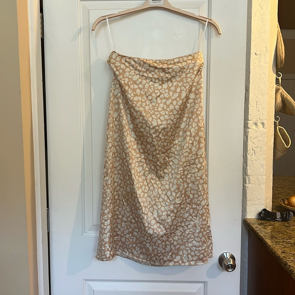 Satin midi skirt